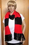  Selbstgestrickt/Schal/Fanschal/Fußball-Eishockey/Rot-Schwarz /