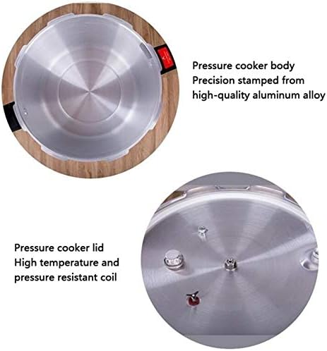 aluminium multi pressure cooker large explosion proof pressure cooker with pressure gauge home hotel cook pressure cooker gas dedicated fast cooking with steamer basket 15L british spot