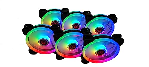 Talius Iris Spectrum ARGB/Cronos ventilateurs 120 mm Effets de balayage, impulsion, spirale Double anneau LED Connexion 6 broches (6 FAN BLACK)