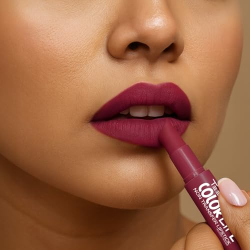 Image of TEEN TEEN Color Life Nontransfer Crayon Lipstick | Matte Finish with Built-in Primer | Waterproof & Long Lasting Lip Color | Smudge-Proof, Fade-Resistant Formula | Pink-Violet, 2gm