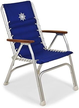 FORMA MARINE High Back Deck Chair, Boat Chair, Folding, Anodized, Aluminium, Blue, Model M150B