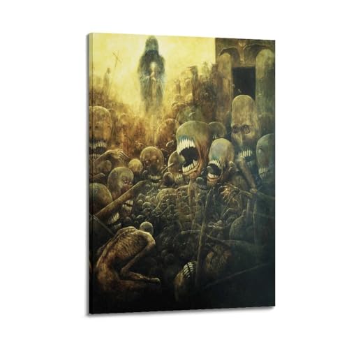 Zdzislaw Beksinski art surréaliste n° 19 impression sur toile d'art premium 30x45cm