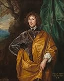 MSTECO Anthony Van Dyck, berühmtes Porträt von Lord Wharton, Kunstdruck auf Leinwand, 60 x 90 cm