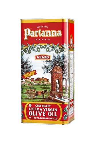 Partanna Chef Select Extra Virgin Olive Oil - 2/5L Tin - 5L (169.1 fl oz) - Premium Italian EVOO - First Cold Pressed