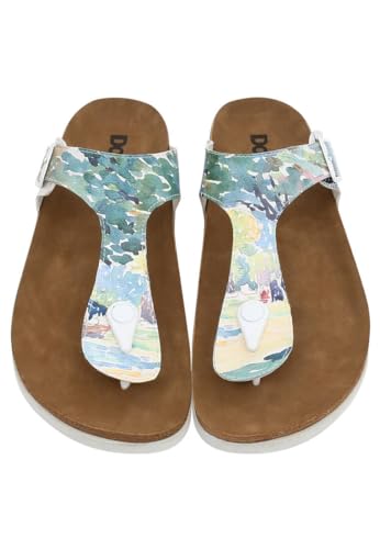 DOGO - Sandalias de piel vegana para mujer, color azul, multicolor, 37 EU
