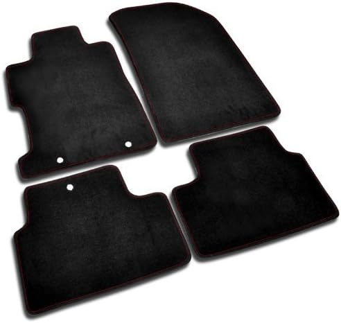 Spec-D Tuning 4 tapetes de tela negra compatibles con Honda Civic 2D 2006-2010