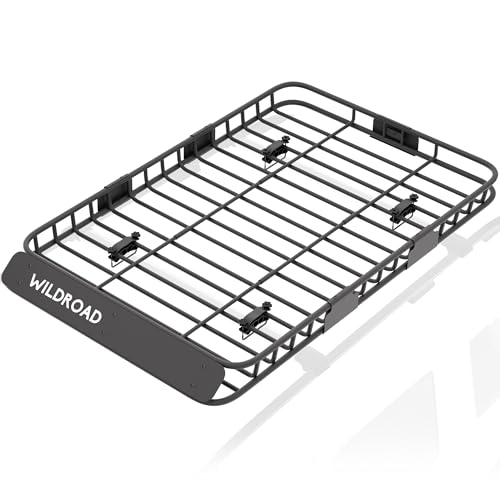 Wildroad Roof Rack Cargo Basket, Upgraded 4” Fence Car Roof