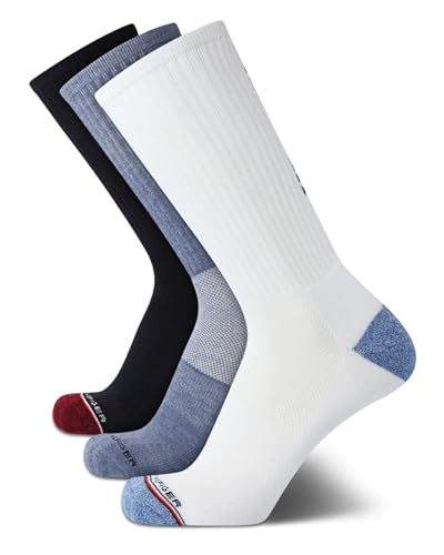 Tommy Hilfiger Mens 3 Pack Cotton Blend Cushioned Athletic Crew Socks