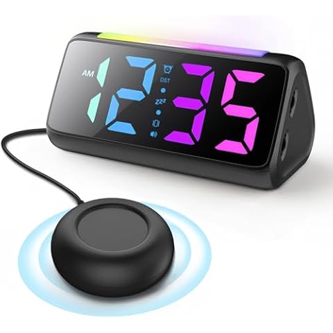 Netzu Alarm Clock for Heavy Sleepers, Vibrating Alarm Clock with Bed Shaker, Night Light, Dual Alarm, Snooze, Loud Alarm Clocks for Adults Teens Seniors Deaf Hearing Impaired Cover