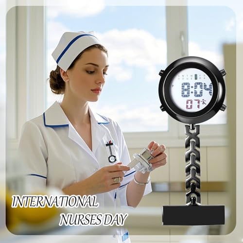 Image of Lancardo Pin on Electronic Watch: HD Digital Display Multi-Function Day Calendar Alarm Stopwatch for Nurses Doctors Hikers Chefs Climbers