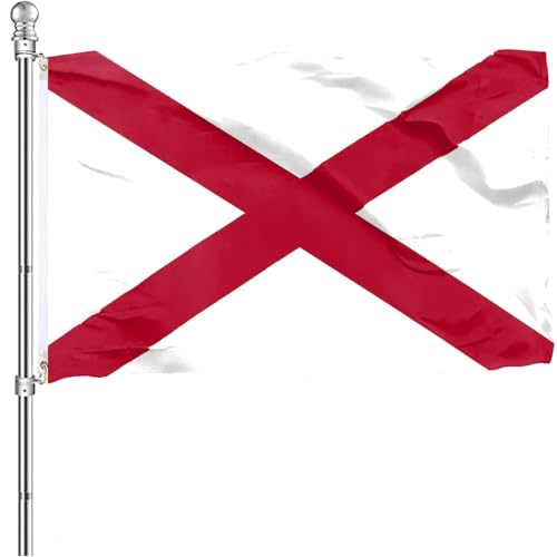 WANWEIDO Alabama Flag 3x5 FT Premium Polyester Alabama AL State Flags Outdoor Indoor Double Stitched Long Lasting Vivid Color with 2 Brass Grommets