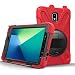 Produktbild K LAKEY Schutzhülle für Samsung Galaxy Tab Active 2 2019 8 Zoll SMT390T395, Ständer mit 360 Grad drehbarem, 3lagigem Hybrid, strapazierfähige, stoßfeste Handschlaufe und Schultergurt, Rot