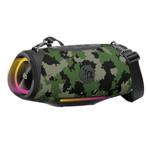 TAZATA Portable Bluetooth Speaker 80W RMS,120W Peak Loud Subwoofer Wireless Stereo with HD Sound,8H Playtime IPX7 Waterproof for Party cmaping Beach (CAMO-80W RMS/120W Peak)