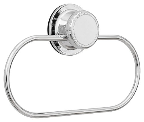 Bloomsbury Mill - Toallero ovalado con ventosa súper potente  Soporte para toallas de baño  Resistente al óxido  Cromado