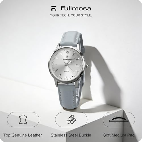 Image of Fullmosa Watch Band, Quick Release Leather Watch Strap Compatible with Samsung Galaxy Garmin for Men Women, Replacement Bands Width 12mm 14mm 16mm 18mm 19mm 20mm 21mm 22mm 24mm