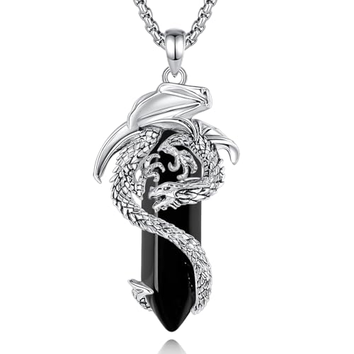 Bijoux en cuivre plaqué argent cadeau d'anniversaire spirituel avec collier dragon protecteur