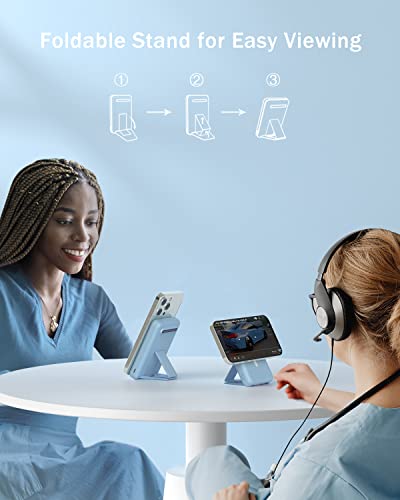 Podoru Wireless Portable Charger, Foldable 10000Mah Magnetic Power Bank With Type-C Cable Led Display 22.5W Pd Fast Charging Lighting Mag-Safe Battery Pack For Iphone 14/13/12/Mini/Pro/Pro Max-Blue #TOP2