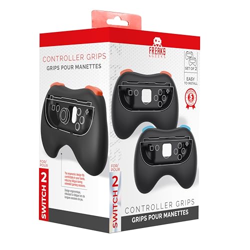 Freaks And Geeks-Paire De Grips Manette Pour Joy-Cons Switch 2 -Noir