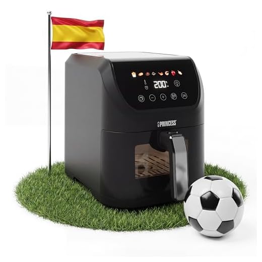 Princess Slim Airfryer 5L - 1500 W - Diseño compacto - Sin aceite - 8 programas de cocina - Termostato ajustable - Piezas aptas para lavavajillas - Recubrimiento antiadherente, Compacto