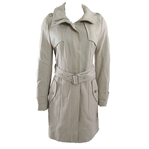 Kenneth Cole New York Women's Melton Wool Coat 4 Flax Beige
