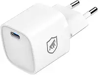 Gshield Carregador de Parede Universal Ultra Rápido USB-C 20W Power Delivery com chip GaN, Compatível com iPhone e Certificado Anatel, Ultra Slim Branco