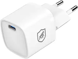Gshield Carregador de Parede Universal Ultra Rápido USB-C 20W Power Delivery com chip GaN, Compatível com iPhone e Certificado Anatel, Ultra Slim Branco