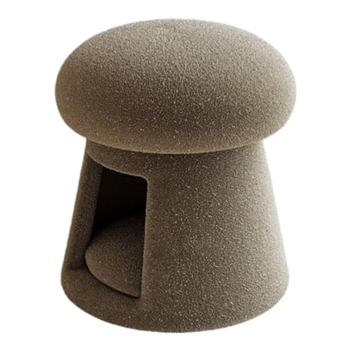 Vzck スツール なミニ椅子 ドレッサーチェア 足置き台 猫ハウス 両用 猫用ベッド付き玄関ベンチ おしゃれ 背もたれなし 組み立て不要 厚み 冬寒さ対策 ペット用品 多機能 猫犬小動物用 (スタイル2,グレー)