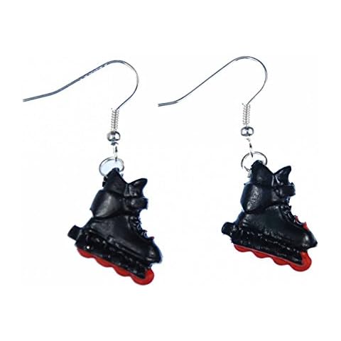 Miniblings patines en línea pendientes rodillo patines patines patines patinador negroz Rojo Cover