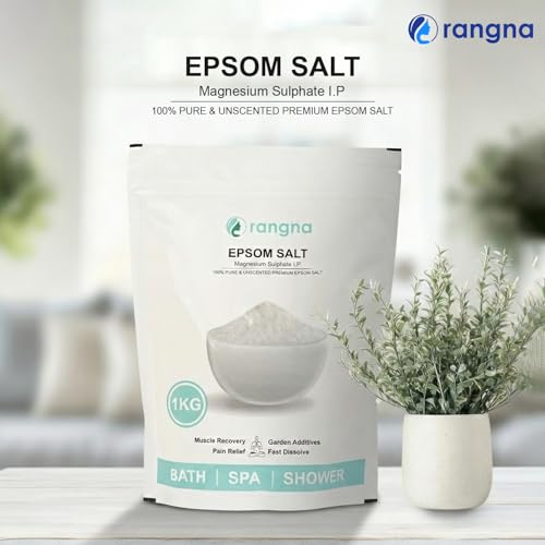 Image of Epsom Bath Salt Crystal and Bath | For refreshing bath soak, relieves aches & pain - 1KG