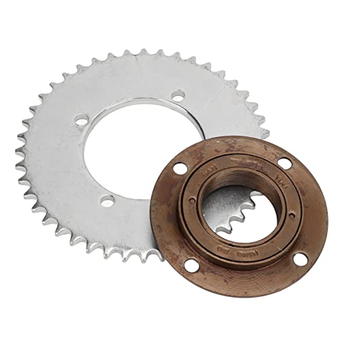 Rueda de inercia sin dientes de 4 agujeros de 78 mm OD + piñón de cadena trasero T8F 44T de 54 mm de aleación de acero T8F para mini scooter de gas de bolsillo de 43 cc ATV