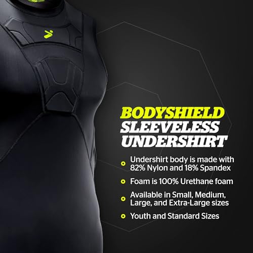 Storelli BodyShield Sleeveless Undershirt, Protective Soccer Base Layer, Lightweight Compression Top with Padded Chest 5