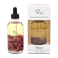 Alcyon Bath & Body Oil - Infused with Natural Botanicals - Turn Your Average Bath spa-like Luxurious Experience - Ultimate Relaxation, Skin Nourishment & Moisturizing - Rose Scented (120ml)