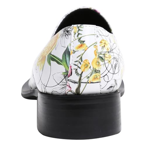 Santimon Mens Loafers Pointed Toe Leather Fashion Buckle Rhinestone Metal Tip Western Dress Shoes4