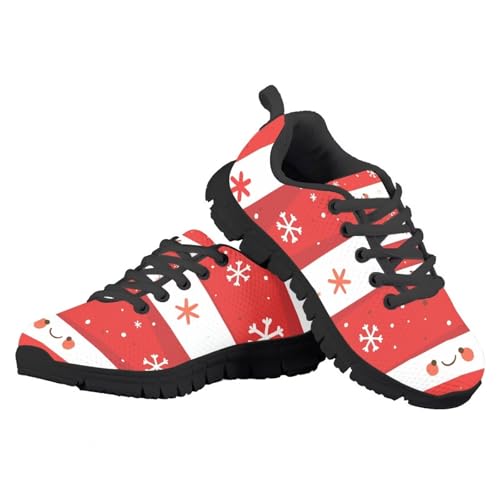 Christmas Boys Girls Lightweight Running Shoes Lace Up Breathable Walking Shoes Non Slip Tennis Sneakers for Little Kid Size11-13/ Big Kids Size1-5