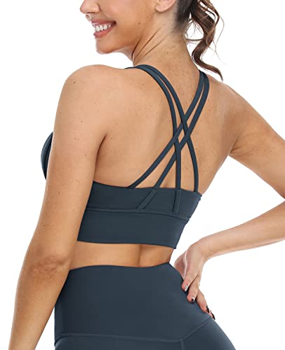 icyzone Damen Sport BH Starker Halt Gepolstert Training Bustier Top Fitness Yoga Bra...