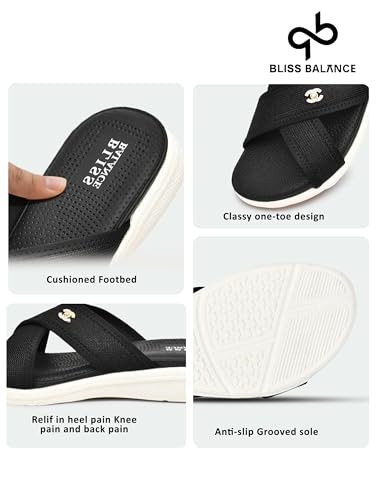 Image of BLISS BALANCE Super Soft Ortho Care Bounce Back Anti-Skid Doubleu Flip-Flops for women's /Grils-Slippers /Doctor Chappal & Footwear-Women's /GirlsBB942
