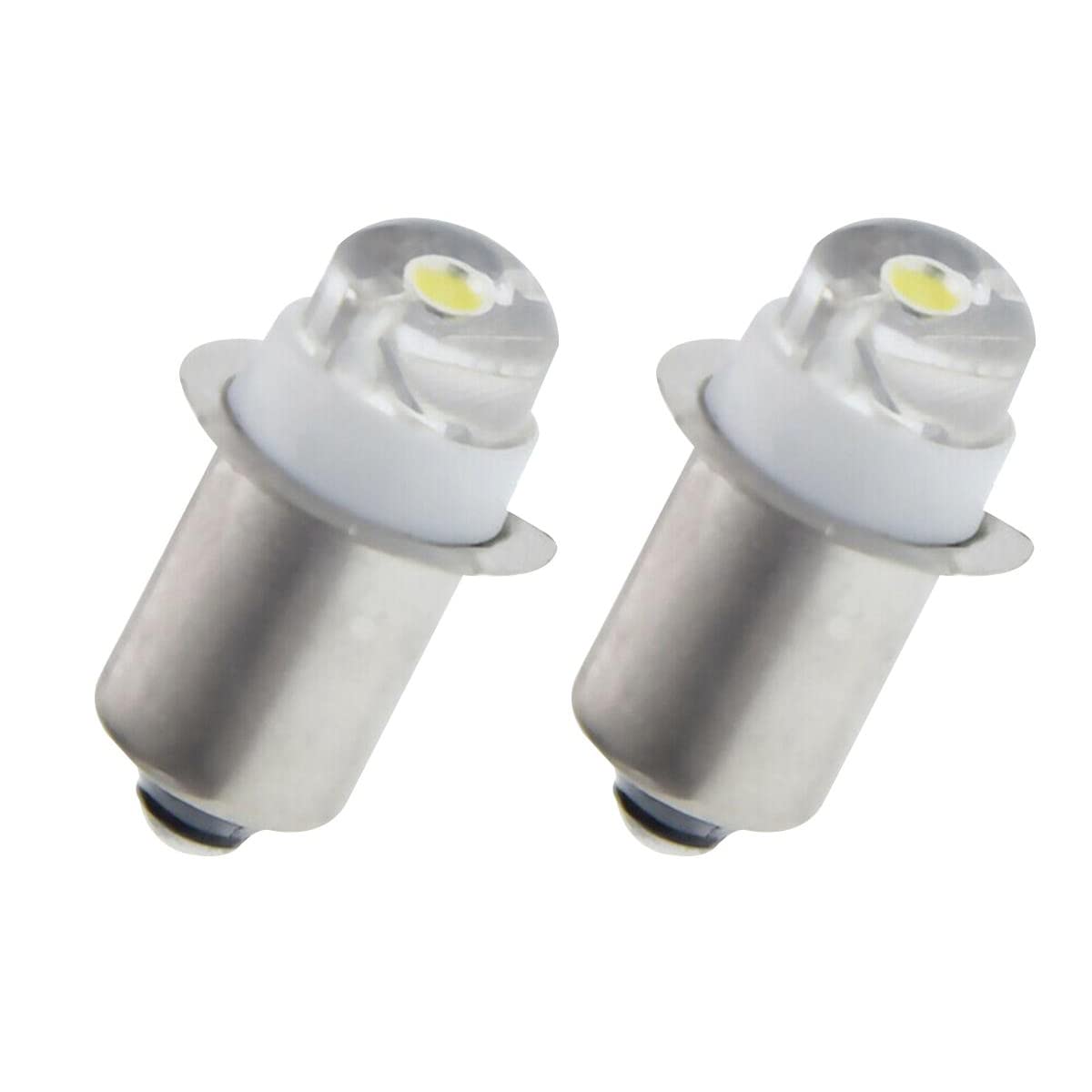 SPORTARC 2pcs 6V 0.5W 6000K White LED P13.5S Replacement Bulb for Flashlight Torch