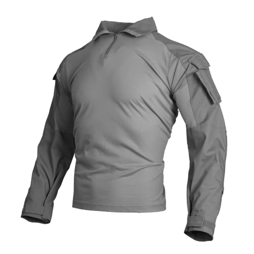 La mejor comparación de Ropa de Paintball los mejores 10. 44 EMERSONGEAR - Pantalones de paintball con rodilleras, militares de combate, airsoft, Camisa, gris lobo, M
