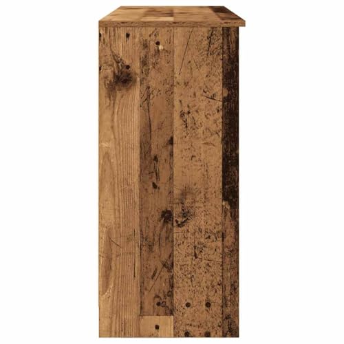 Aparador con aspecto de madera envejecida 101x35x76 cm y cómoda industrial con cajón y puertas 8