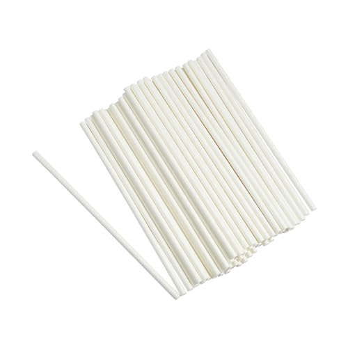 Homea, juego de 50 pajitas de cartón blanco, 20 cm