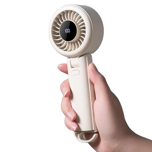 HAOHEJIA Handventilator, Mini Kleiner Ventilator Akku Aufladbar 13H Max Laufzeit 4000mAh, Tragbarer Mini Ventilator, Klappbarer 5-Geschwindigkeiten Ultra Leise 6000RPM Hohe Geschwindigkeit HAOHEJIA Handventilator, Mini Kleiner Ventilator Akku Aufladbar 13H Max Laufzeit 4000mAh, Tragbarer Mini Ventilator, Klappbarer 5-Geschwindigkeiten Ultra Leise 6000RPM Hohe Geschwindigkeit
