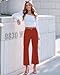 luvamia Wide Leg Jeans for Women Trendy High Waisted Flare Jeans Cropped Denim Pants Stretchy Baggy with Patch Pockets Orange Rust Size X-Large Fits Size 16-18