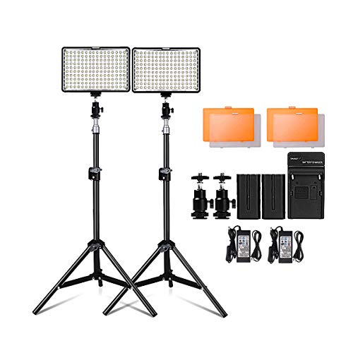 Kit 2 pcs Iluminador Refletor LED para Fotografia e Vídeo com bateria 11W
