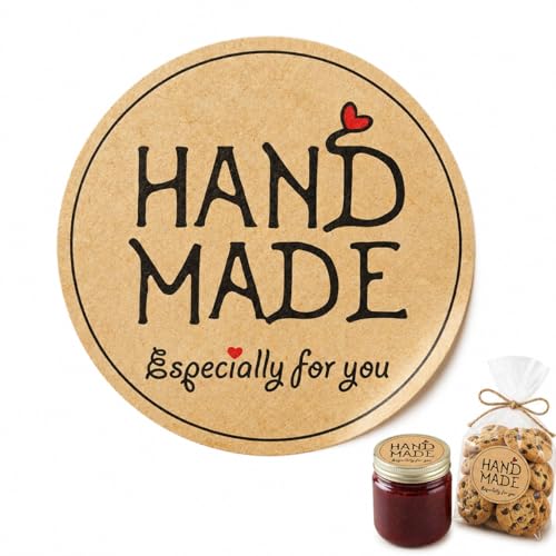 ZLKAPT Handmade Kraft Packaging Stickers: 120 PCS 1.6 Inch Round Paper Seals with Especially for You Design for Small Business Bakery Boxes, Cookie Bags, Jars and Treat Bags