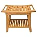 ZHUOYUE Shower Bench Bathroom Spa Bath Organizer Stool with Storage Shelf