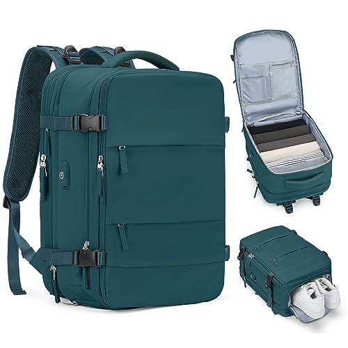 coofay Extra Large Backpack For Traveling On Airplane Carry On Backpack Flight Approved Personal Item Travel Backpack For Women Men Airline Approved Gym Bag With Shoe Compartment Weekender Hiking Bag