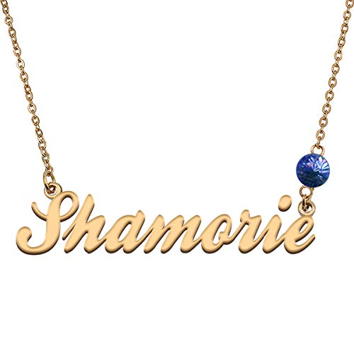 HUAN XUN Custom Choker Birthstone Shamorie Name Necklace Best