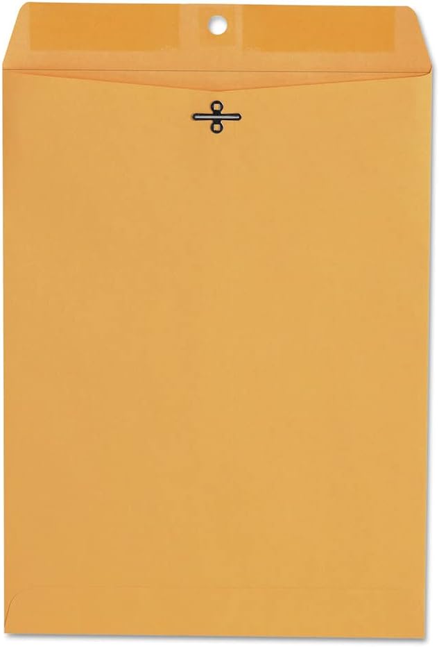 Universal 35264 Kraft Clasp Envelope, Side Seam, 28lb, 9 x 12, Light Brown, 100/Box