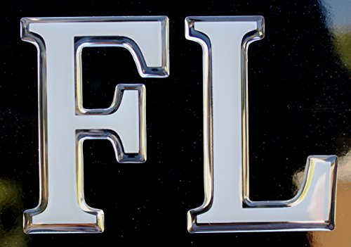 Boat & Jetski Registration Numbers - Domed raised Decal (16 Pcs for Both Side) White Center Chrome Outline Pontoon Font Style