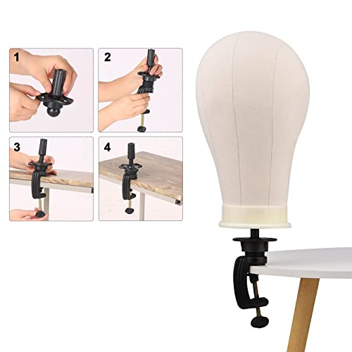 cabeça de modelo de peruca,mewmewcat 23 Polegada peruca cabeça de bloco de lona cabeça de manequim e